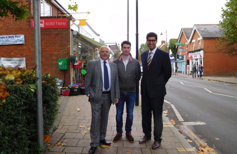 Ranil Jayawardena MP with Fleet Councillors Steve Forster and Alex Gray