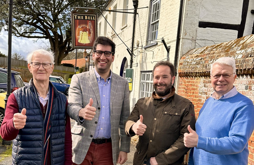 Ranil Jayawardena MP and Cllrs outside The Bell pub