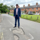 Ranil Jayawardena MP with pothole