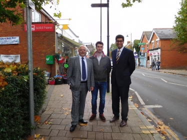 Ranil Jayawardena MP with Fleet Councillors Steve Forster and Alex Gray