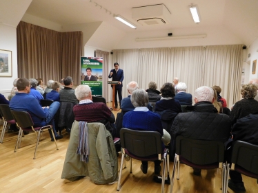 Ranil Jayawardena MP addressing constituents at a recent "Tell Ranil Q&A session"